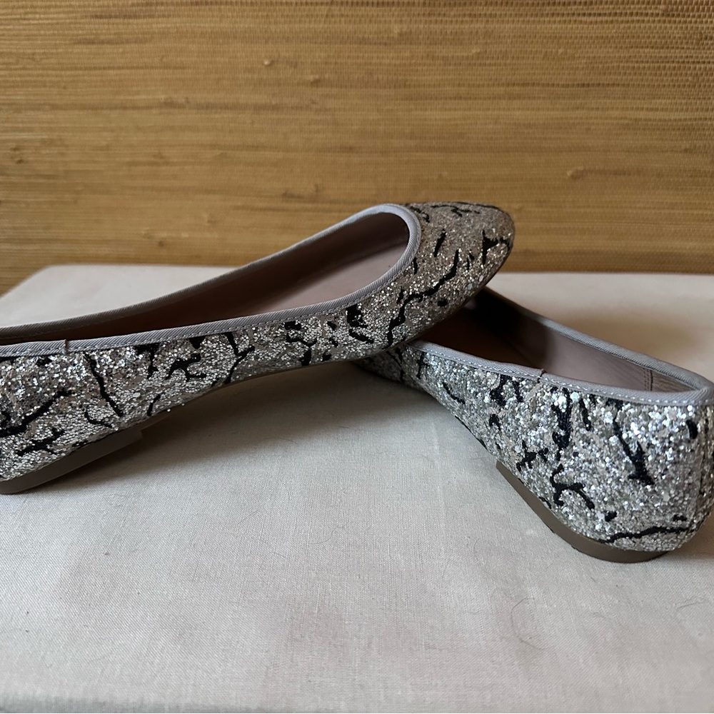 Silver and Black Glitter Flats